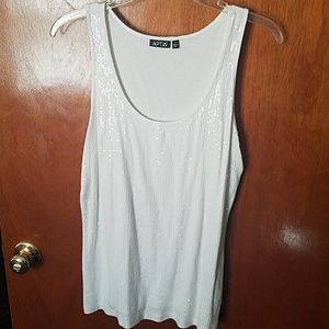 White sequined tank top